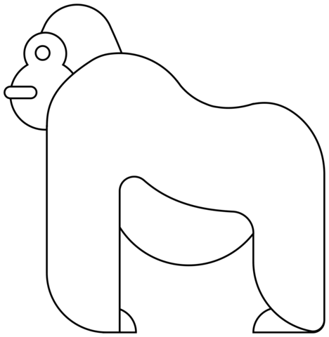 Gorilla Emoji Coloring Page